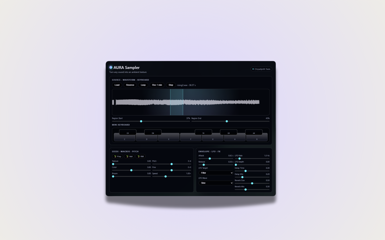 Aura Sampler interface
