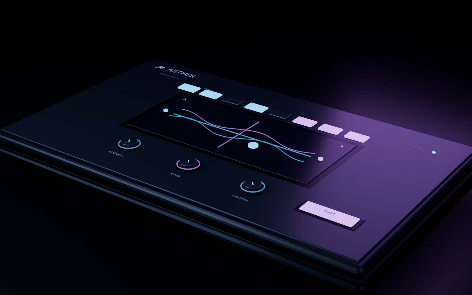 Aether branded interactive audio tool